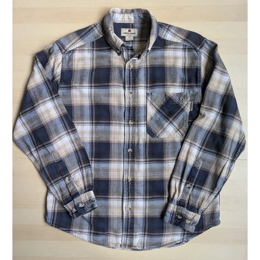 Woolrich Mens Cotton Flannel Long Sleeve‎ Button Up Shirt